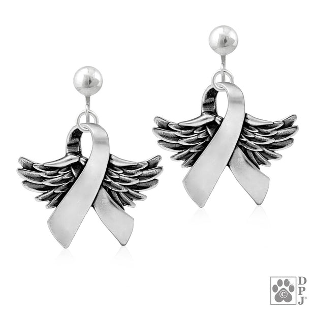 Angel Wing Earrings, Sterling Silver Wings Of Hope Earrings