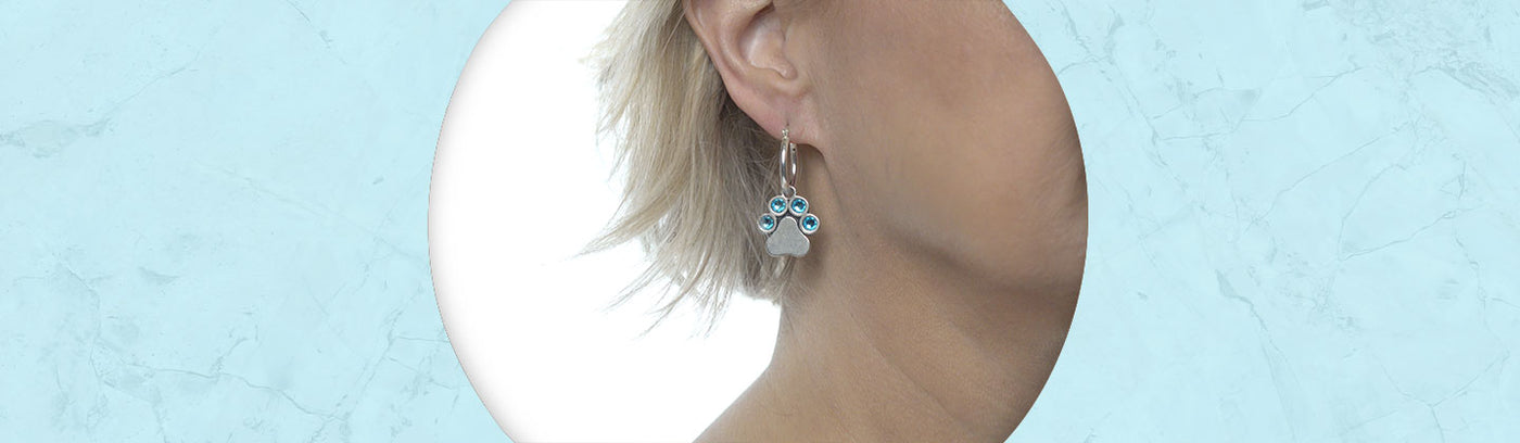 Large Paw Print Dangle Earrings