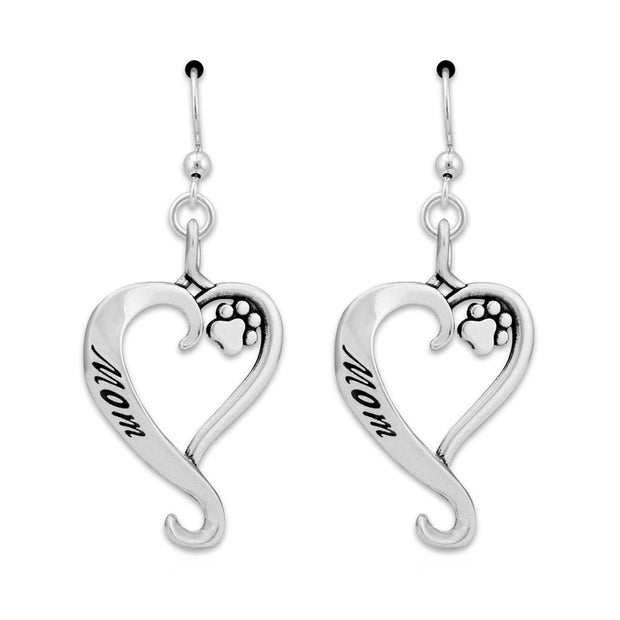Dog Mom Earrings In Sterling Silver
