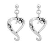 Dog Mom Earrings In Sterling Silver