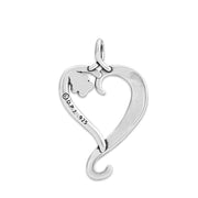 Dog Mom Pendant, Paw Print and Heart Necklace