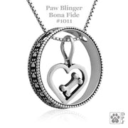 Paw Print Bling with Bona Fide Love Necklace