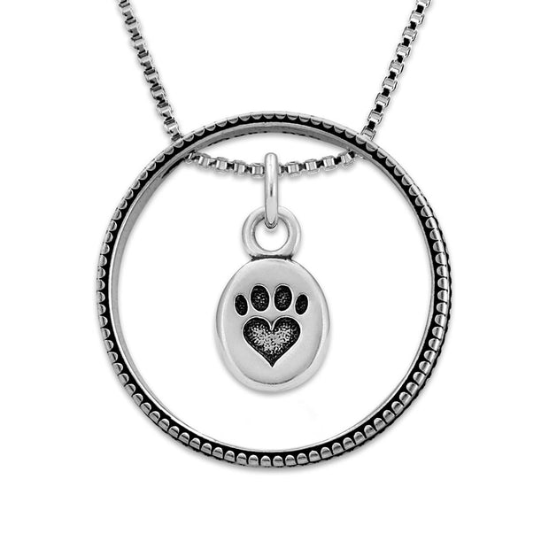 Paw Print Bling with We Love Paws Necklace