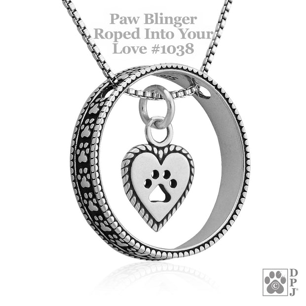 Paw Print Bling with Roped Into Your Love Necklace
