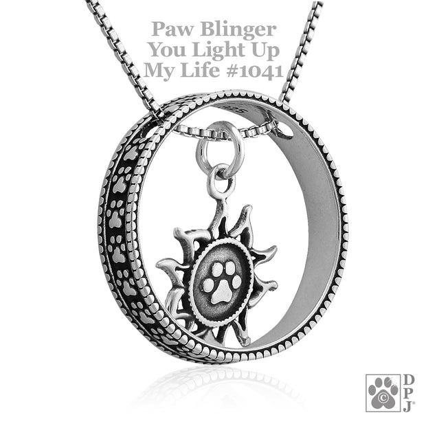 Paw Print Bling with You Light Up My Life Necklace
