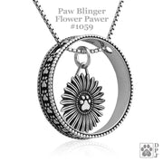Paw Print Bling with Flower Pawer Necklace