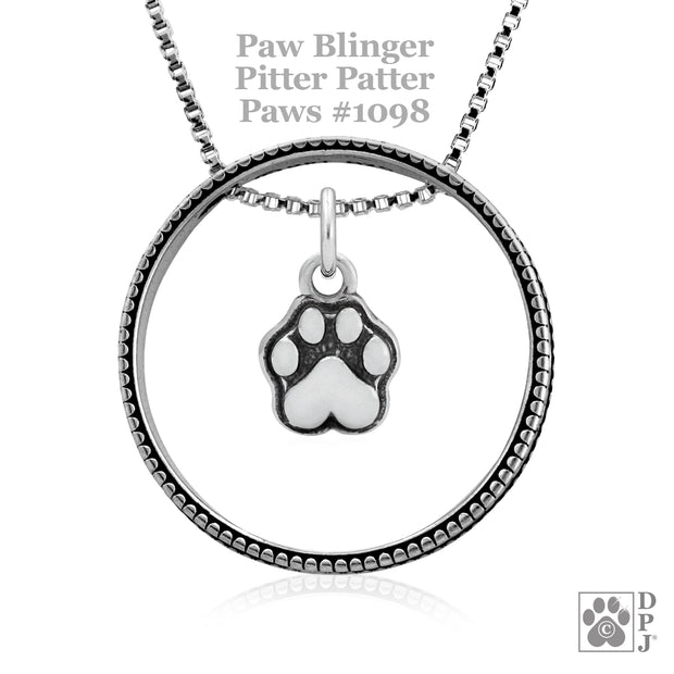Paw Print Bling with Pitter Patter Paws Necklace