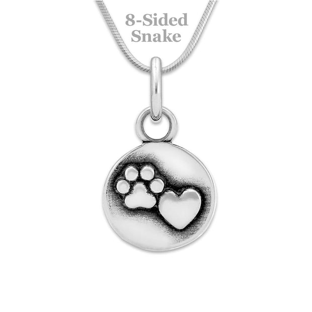 Paw and Heart Necklace, Close To My Heart Pendant