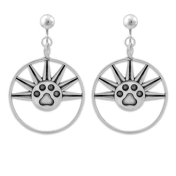 Paw Print Earrings, Rising Sun -- limited