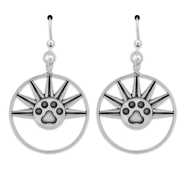 Paw Print Earrings, Rising Sun -- limited