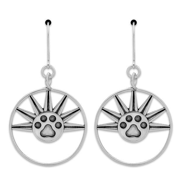 Paw Print Earrings, Rising Sun -- limited