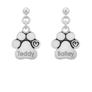 Personalized Paw Print Earrings, Unconditional Love