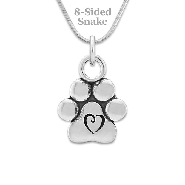 Paw Print Necklace, Puppy Love Paw Pendant