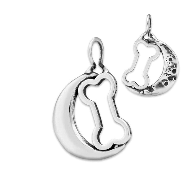 Dog Bone Necklace,  Bark At The Moon Pendant