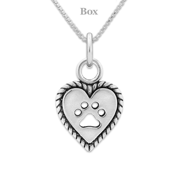 Paw and Heart Necklace, Roped Into Your Love Heart Pendant