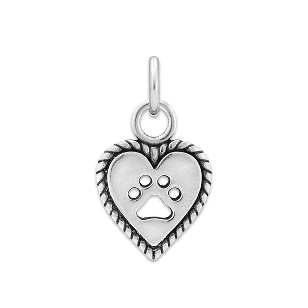 Paw and Heart Necklace, Roped Into Your Love Heart Pendant