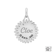 Personalized  Paw Print Necklace, Flower Pawer Pendant