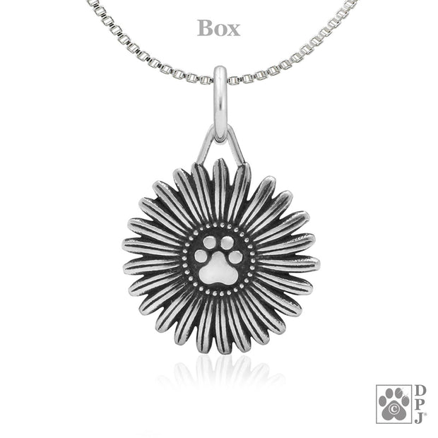Personalized  Paw Print Necklace, Flower Pawer Pendant