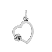 Paw and Heart Necklace, Paw on My Heart Paw Charm, Right