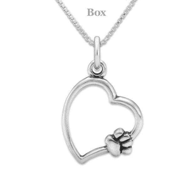 Paw and Heart Necklace, Paw on My Heart Paw Charm, Right