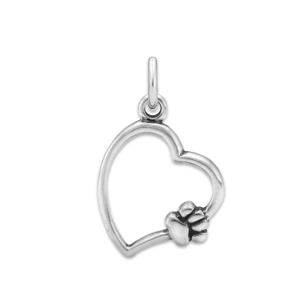 Paw and Heart Necklace, Paw on My Heart Paw Charm, Right