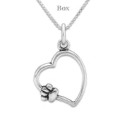 Paw and Heart Necklace, Paw on My Heart Paw Charm, Left