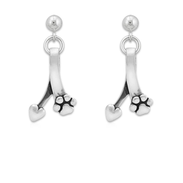 Paw and Heart Earrings, Canine Ties of Love