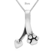 Paw and Heart Necklace, Canine Ties of Love Pendant