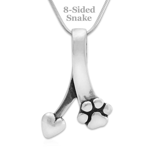 Paw and Heart Necklace, Canine Ties of Love Pendant