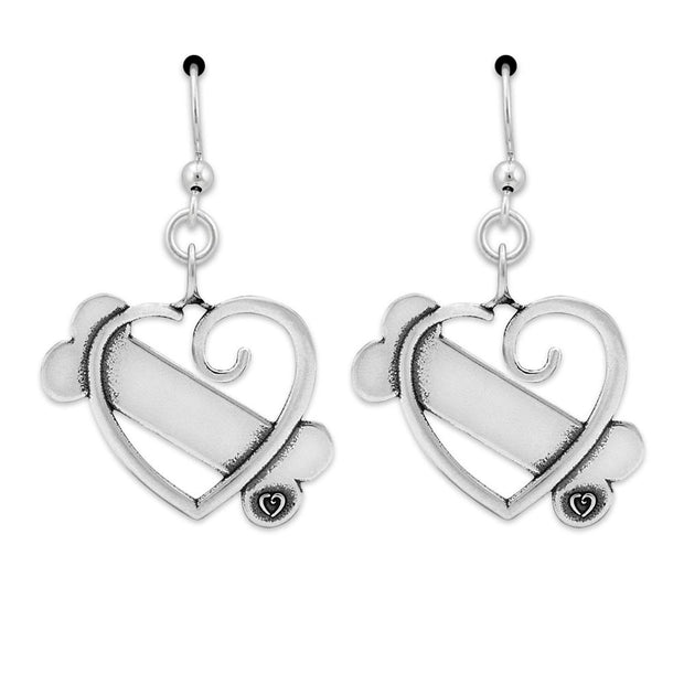 Personalized Heart and Bone Earrings, K-9 Cupid