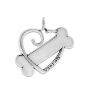 Personalized Dog Bone and Heart Necklace, K-9 Cupid Pendant
