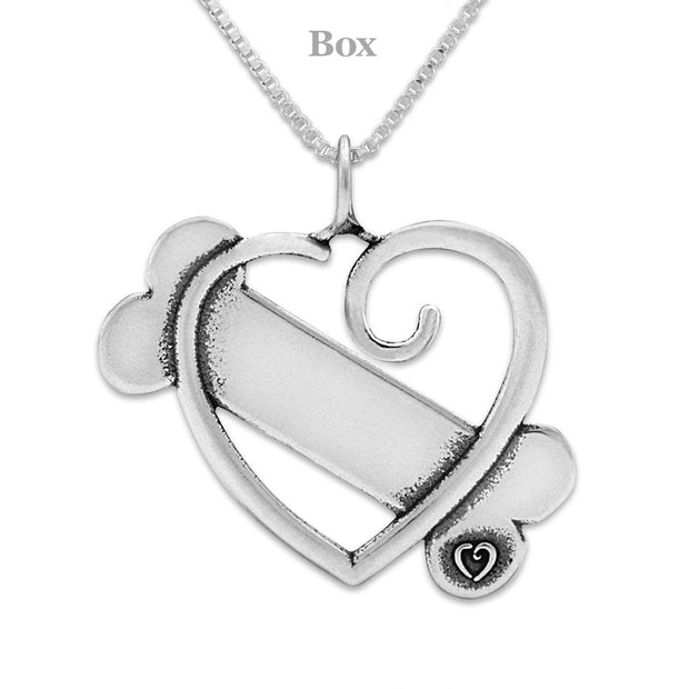 Personalized Dog Bone and Heart Necklace, K-9 Cupid Pendant