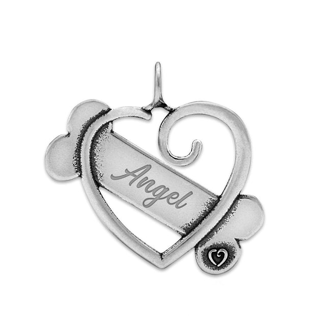Personalized Dog Bone and Heart Necklace, K-9 Cupid Pendant