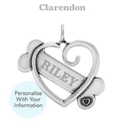 Personalized Dog Bone and Heart Necklace, K-9 Cupid Pendant