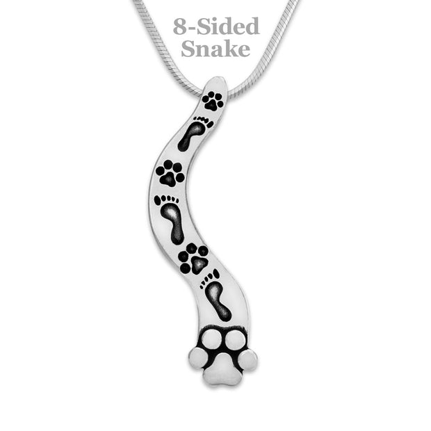 Paw Print Necklace, The Path Pendant