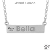 Personalized Sterling Silver Luxury Paw Nameplate Necklace
