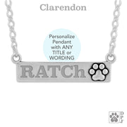 Personalized Sterling Silver Luxury Paw Nameplate Necklace