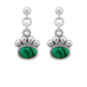 Paw Print Earrings, In 16 Semi-Precious Stones