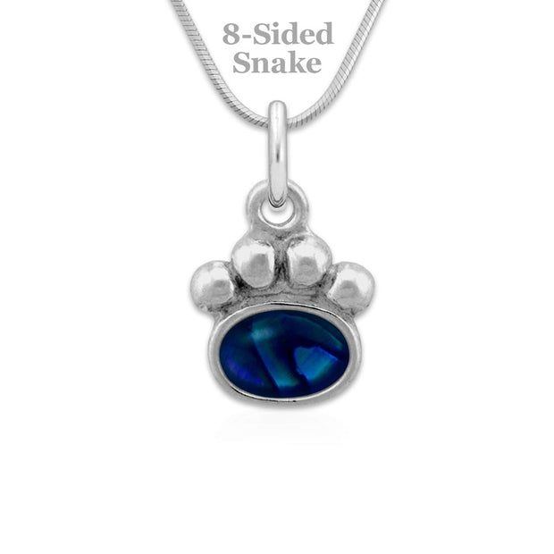 Paw Print Pendant, In 16 Semi-Precious Stones