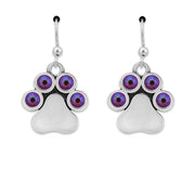 Personalized Crystal Paw Print Earrings, You Are My Shining Light