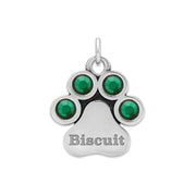 Personalized Crystal Paw Necklace, You Are My Shining Light Birthstone