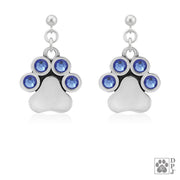 Personalized Crystal Paw Print Earrings, You Are My Shining Light