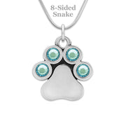 Personalized Crystal Paw Necklace, You Are My Shining Light Birthstone