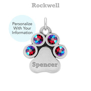 Personalized Crystal Paw Necklace, You Are My Shining Light Birthstone