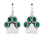 Personalized Paw Print Earrings with Semi-Precious Stone, Ultimate PawFection