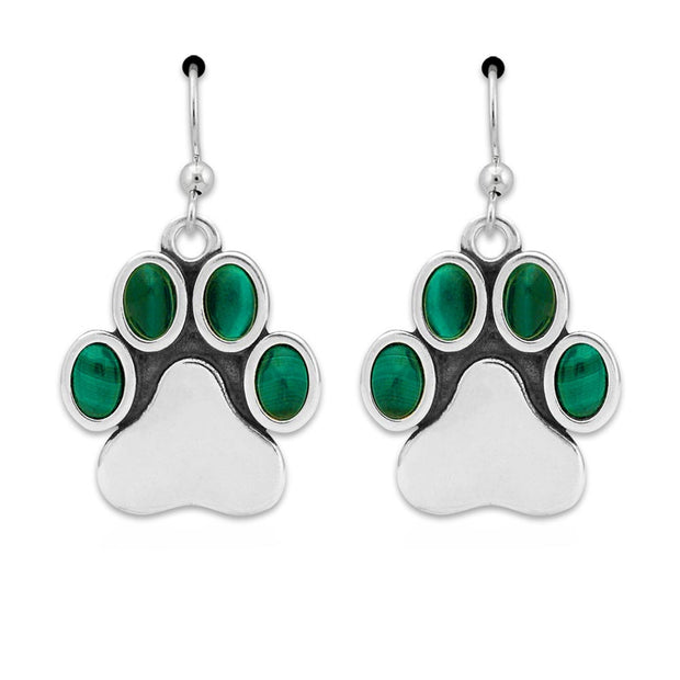 Personalized Paw Print Earrings with Semi-Precious Stone, Ultimate PawFection