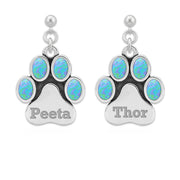 Personalized Paw Print Earrings with Semi-Precious Stone, Ultimate PawFection