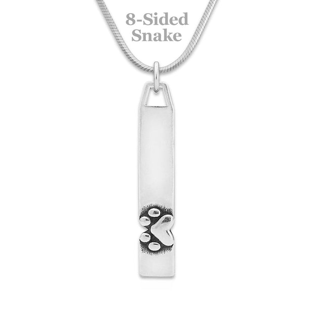 Personalized Paw Print and Heart Necklace, Heart and Soul Pendant