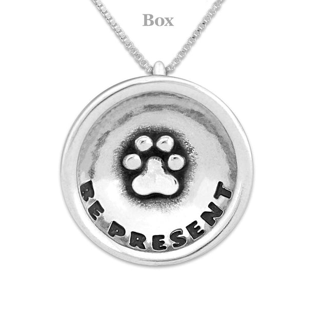 Paw Print Necklace, Be Present Pendant