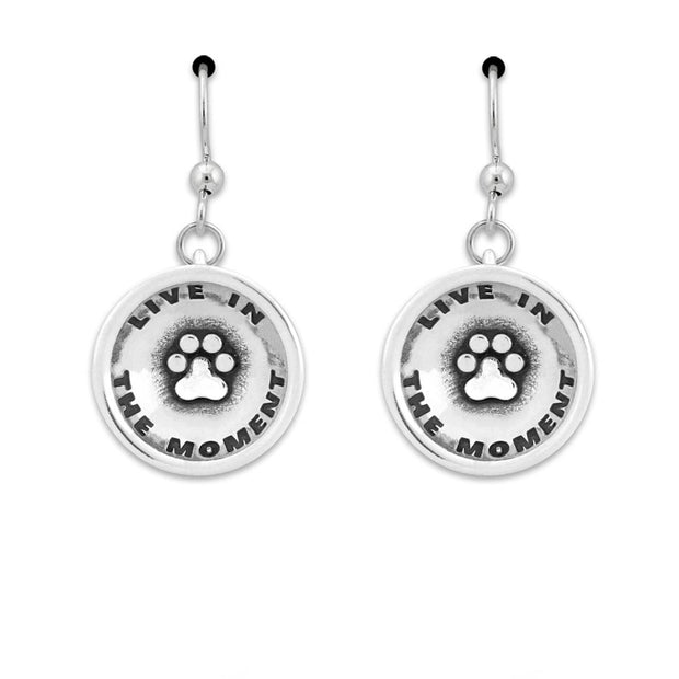 Paw Print Earrings, Live In The Moment